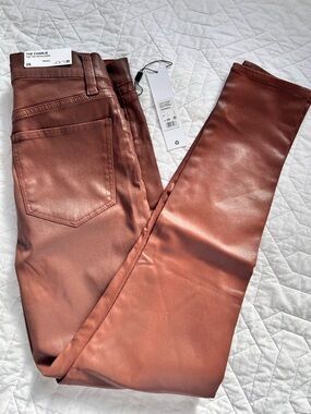 Joe's Jeans Metallic Copper High-Rise Skinny Ankle Pants size 26. NWT